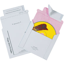 Load image into Gallery viewer, Tyvek Lined CD Mailers, 5in x 5in, White, Pack Of 100