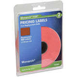 Monarch Pricemarker Labels, 2-Line, Fluorescent Red, Pack Of 3,500 (2 Rolls)