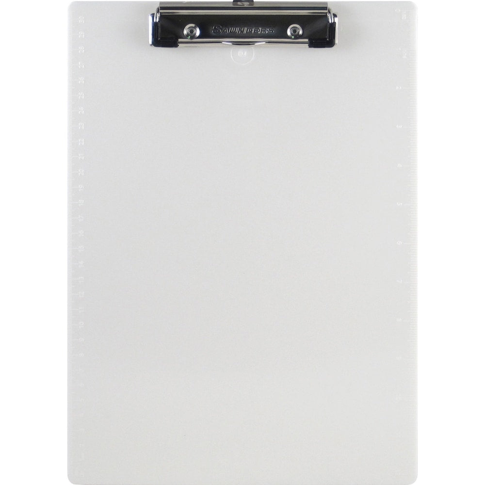 Saunders 96% Recycled Plastic Clipboard With Spring Clip, 8 1/2in x 11in, Pearl
