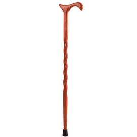 Brazos Walking Sticks Twisted Oak Walking Cane With Derby Handle, 34in, Strawberry
