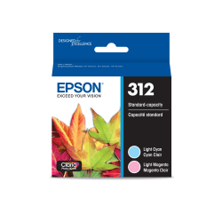 Epson 312 Claria Cyan, Magenta, Yellow Ink Cartridges, Pack Of 3, T312922-S