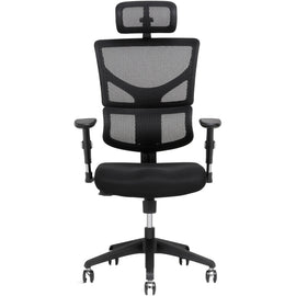X-Chair X-Basic Ergonomic High-Back Task Chair With Headrest, Black