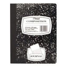 Load image into Gallery viewer, Mead Journal Composition Book, 7 1/2in x 9 3/4in, Wide Ruled, 50 Sheets, Black Marble
