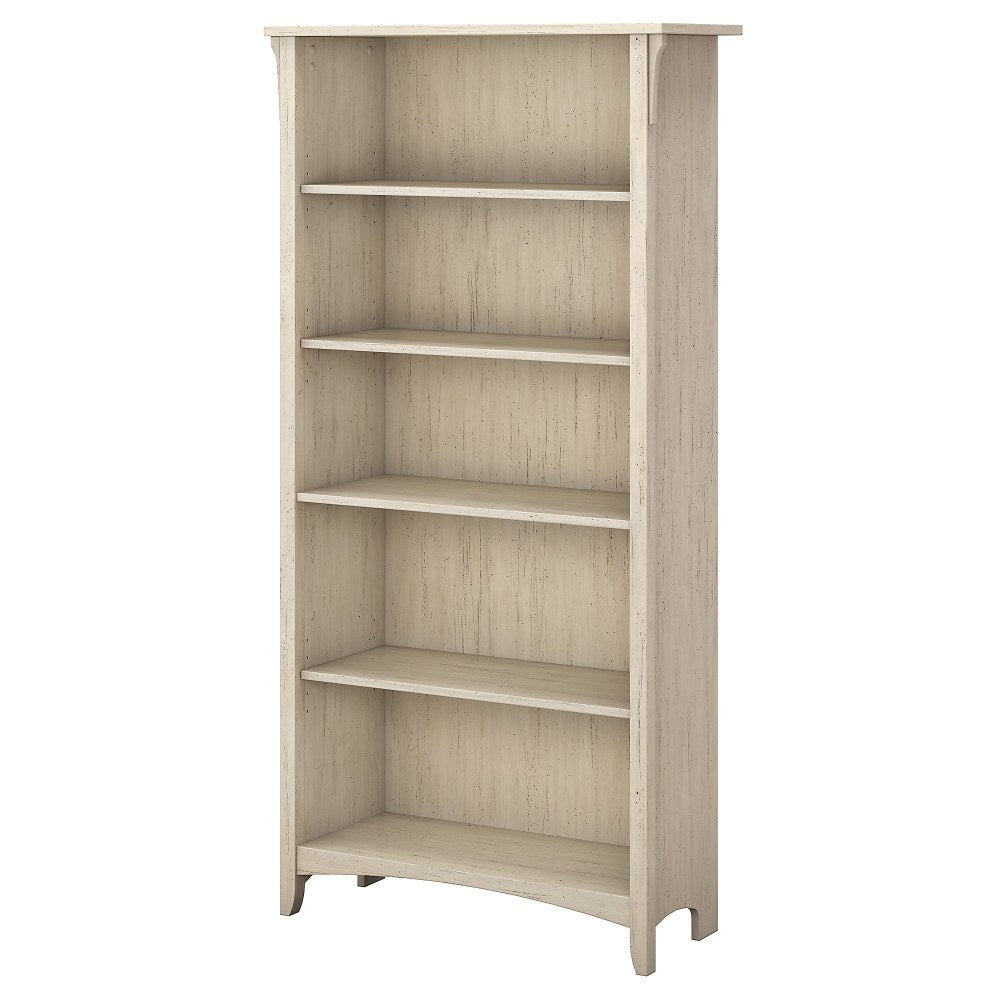 Bush Business Furniture Salinas 63inH 5-Shelf Bookcase, Antique White, Standard Delivery