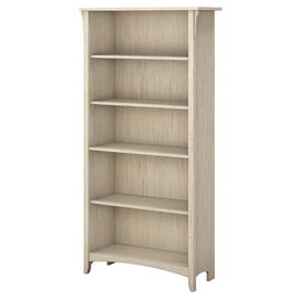Bush Business Furniture Salinas 63inH 5-Shelf Bookcase, Antique White, Standard Delivery