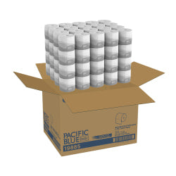 Pacific Blue by GP PRO, 2 Ply, Standard Roll Embossed Toilet Paper, 3.5x4, 100% Recycled, White, 550 Sheets, 80 Rolls per Case