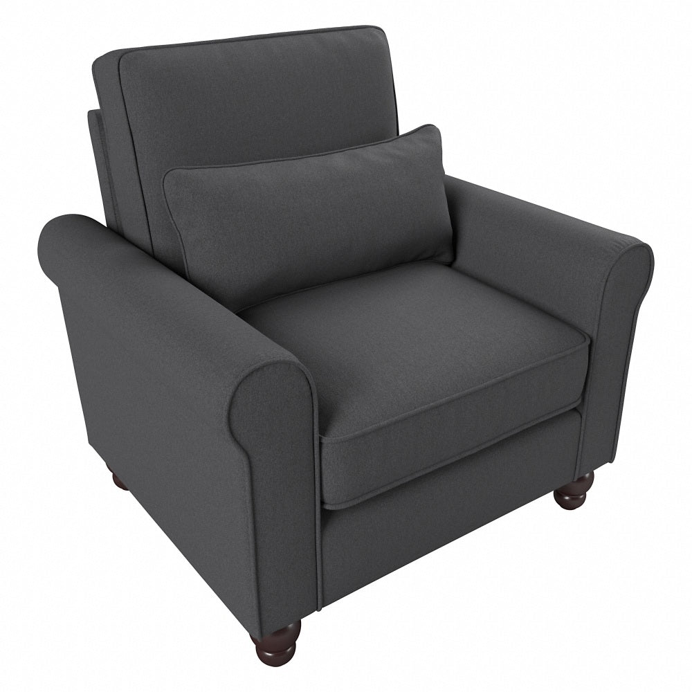 Bush Furniture Hudson Accent Chair With Arms, Charcoal Gray Herringbone Fabric, Standard Delivery