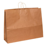 Partners Brand Paper Shopping Bags, 18 3/4in x 24inW x 7 1/4inD, Kraft, Case Of 125