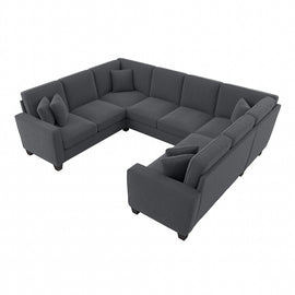 Bush Furniture Stockton 113inW U-Shaped Sectional Couch, Dark Gray, Standard Delivery