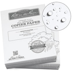 Rite in the Rain Weatherproof Laser Paper, White, Letter Size (8 1/2in x 11in), Ream Of 500 Sheets, 100 Lb, 85 Brightness