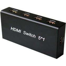 4XEM 5 Port HDMI Switch - 1920 x 1080 - Full HD - 1080p5 x 1 - Blu-ray Disc Player, DVR, Set-top Box, Gaming Console, Computer, TV - 1 x HDMI Out