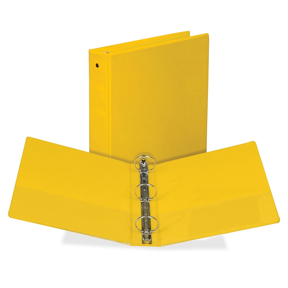 Samsill Economy View 3-Ring Binder, 2in Round Rings, Yellow