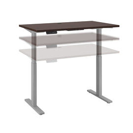 Bush Business Furniture Move 60 Series Electric 48inW x 24inD Height Adjustable Standing Desk, Mocha Cherry/Cool Gray Metallic, Standard Delivery