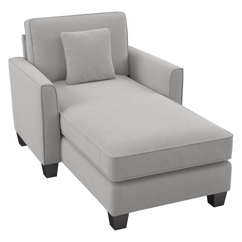 Bush Furniture Flare Microsuede Fabric Chaise Lounge With Arms, Light Gray, Standard Delivery