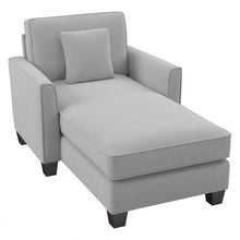 Load image into Gallery viewer, Bush Furniture Flare Microsuede Fabric Chaise Lounge With Arms, Light Gray, Standard Delivery