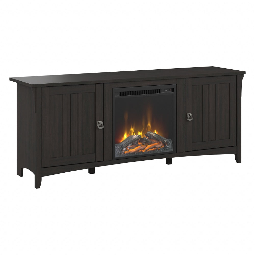 Bush Furniture Salinas Electric Fireplace TV Stand For 70in TVs, Vintage Black, Standard Delivery