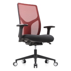 WorkPro 4000 Series Multifunction Ergonomic Mesh/Fabric High-Back Executive Chair, Red/Black, BIFMA Compliant
