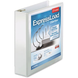Cardinal ExpressLoad ClearVue Locking 3-Ring Binder, 2in D-Rings, White