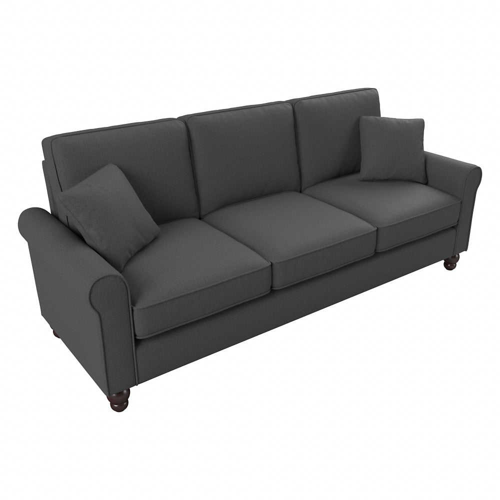 Bush Furniture Hudson 85inW Sofa, Charcoal Gray Herringbone, Standard Delivery