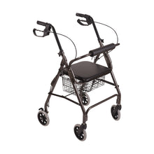 Load image into Gallery viewer, DMI Freedom Adjustable Aluminum Rollator Walker With Seat, 38in x 25in, Titanium