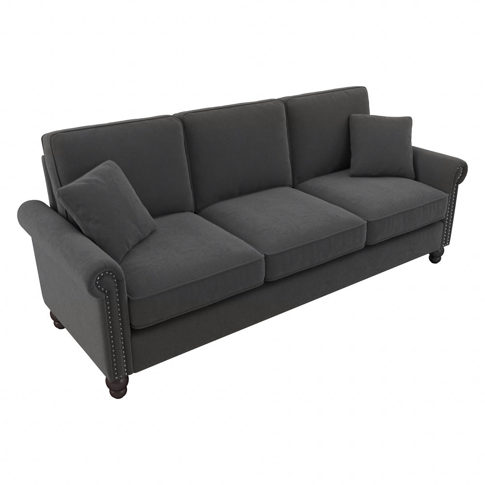 Bush Furniture Coventry 85inW Sofa, Charcoal Gray Herringbone, Standard Delivery