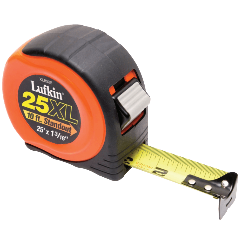 Lufkin 800 Series Xtra-Wide Power Return Tape Measure, SAE, 25ft x 1-3/16in Blade
