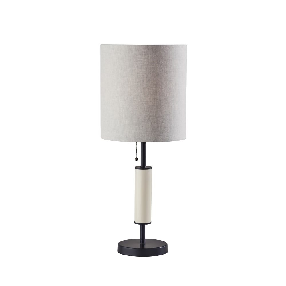 Adesso Vanessa Table Lamp, 29inH, Black Base/Taupe Shade
