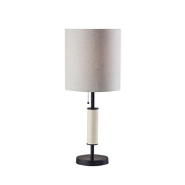 Adesso Vanessa Table Lamp, 29inH, Black Base/Taupe Shade