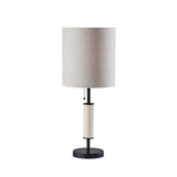Adesso Vanessa Table Lamp, 29inH, Black Base/Taupe Shade