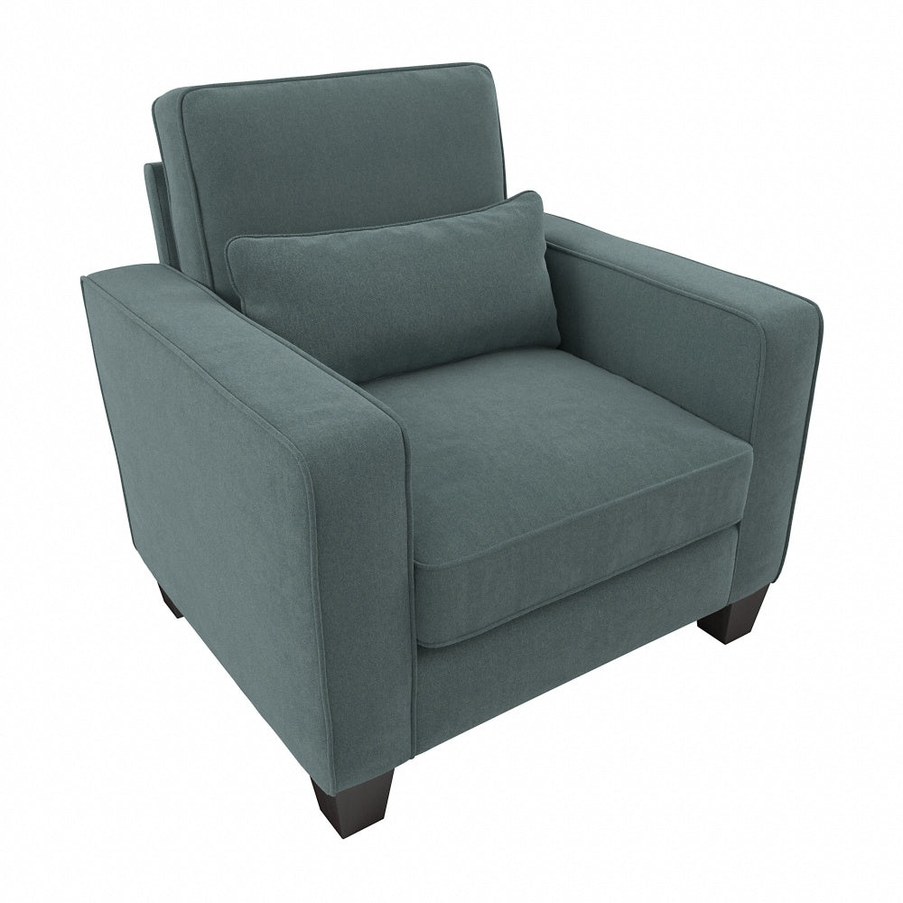Bush Furniture Stockton Accent Chair With Arms, Turkish Blue Herringbone Fabric, Standard Delivery