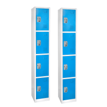 Load image into Gallery viewer, Alpine AdirOffice 4-Tier Steel Lockers, 72inH x 12inW x 12inD, Blue, Pack Of 2 Lockers