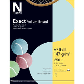 Exact Vellum Bristol Cover Stock, 8 1/2in x 11in, 67 Lb, Blue, Pack Of 250 Sheets