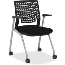 Load image into Gallery viewer, Mayline Thesis Flex-Back Stacking Chair, Black Seat/Gray Frame, Quantity: 2