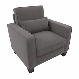 Bush Furniture Stockton Accent Chair With Arms, French Gray Herringbone Fabric, Standard Delivery