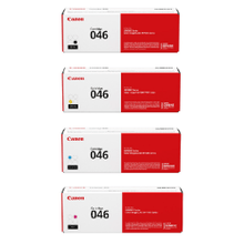 Load image into Gallery viewer, Canon 046 Black And Cyan, Magenta, Yellow Toner Cartridges Combo, Pack Of 4, 1250C001,1249C001,1248C001,1247C001