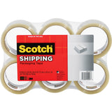 Scotch Shipping Packaging Tape, 2-53/64in x 54.6 Yd., Clear, Pack Of 6 Rolls