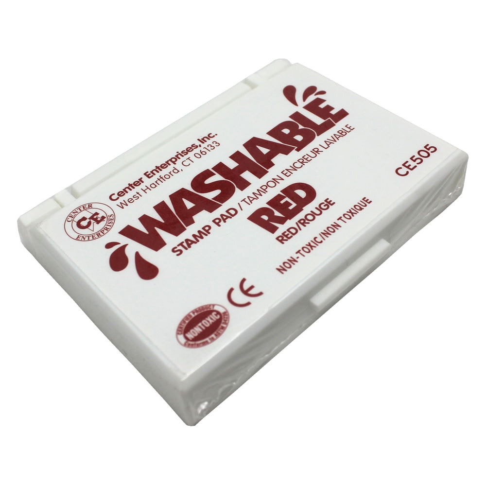 Center Enterprise Washable Stamp Pads, 2 1/4in x 3 3/4in, Red, Pack Of 6