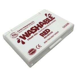 Center Enterprise Washable Stamp Pads, 2 1/4in x 3 3/4in, Red, Pack Of 6