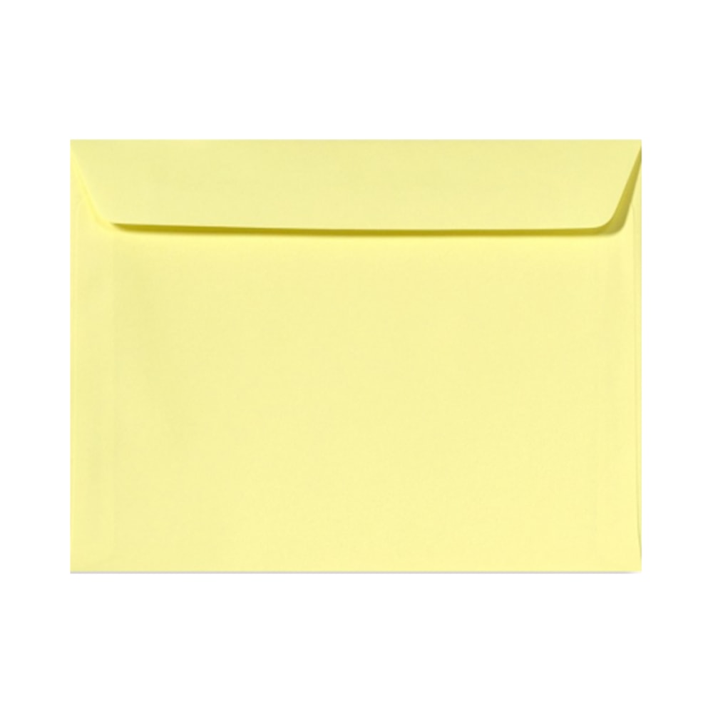LUX Booklet 9in x 12in Envelopes, Gummed Seal, Lemonade Yellow, Pack Of 50