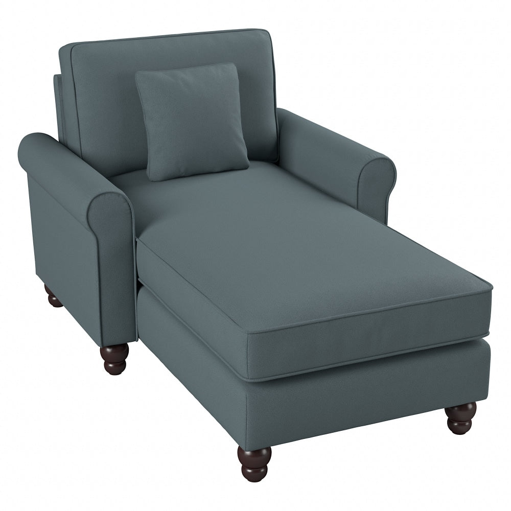 Bush Furniture Hudson Chaise Lounge With Arms, Turkish Blue Herringbone, Standard Delivery