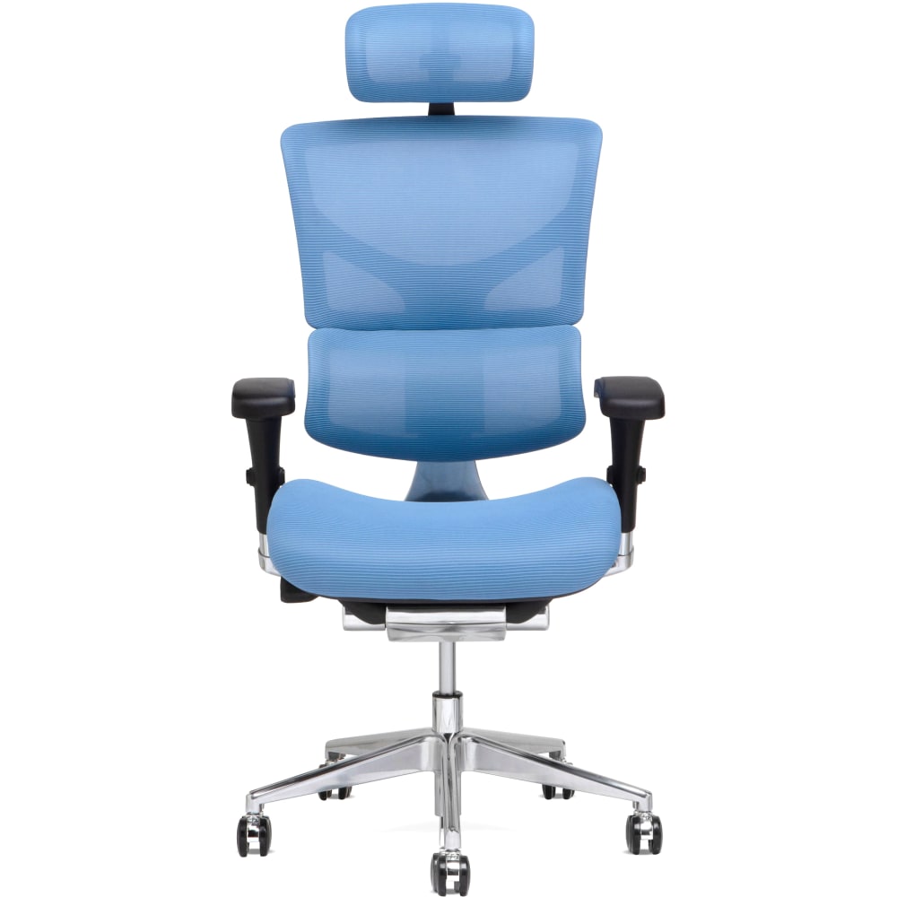 X-Chair X3 Ergonomic Nylon High-Back Task Chair With Headrest, Blue