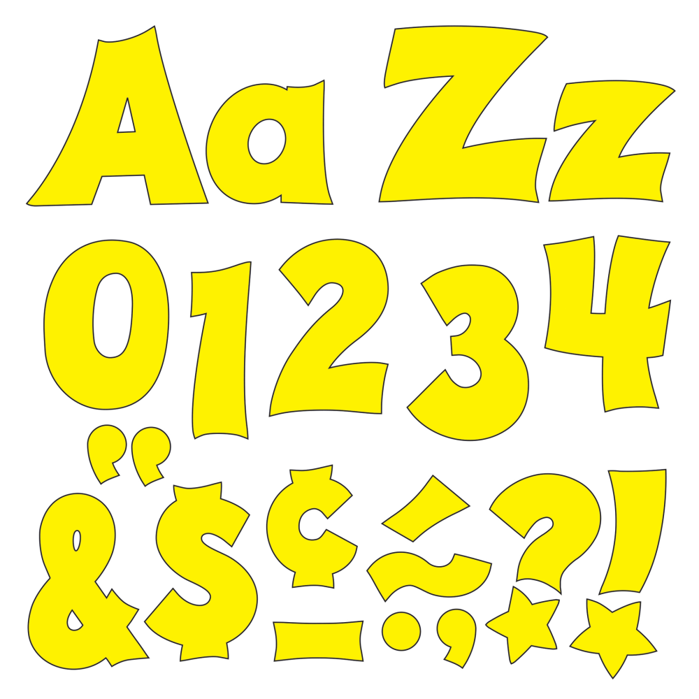 TREND Ready Letters, Friendly Uppercase/Lowercase Combo, 4in, Yellow, Pack Of 226