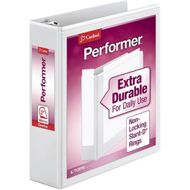 Cardinal XtraValue ClearVue Slant-D Ring Binder, 8 1/2in x 11in, White