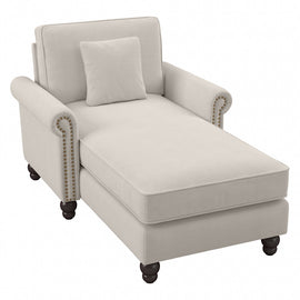 Bush Furniture Coventry Chaise Lounge With Arms, Light Beige, Standard Delivery