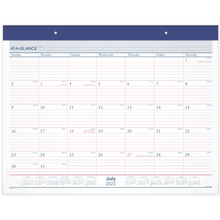 Load image into Gallery viewer, 2023-2024 AT-A-GLANCE 2-Color Academic Monthly Desk Pad Calendar, 21-3/4in x 17in, July 2023 To June 2024, AYST2417