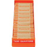 MMF Industries Porta-Count System Coin Trays Quarters-$100.00, Orange