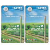 Dixon Lyra Graduate Colored Pencils, 3.8 mm, Assorted Colors, 12 Pencils Per Box, Set Of 2 Boxes