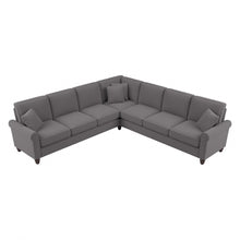 Load image into Gallery viewer, Bush Furniture Hudson 111inW L-Shaped Sectional Couch, French Gray Herringbone Fabric, Standard Delivery