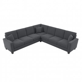 Bush Furniture Stockton 111inW L-Shaped Sectional Couch, Dark Gray, Standard Delivery