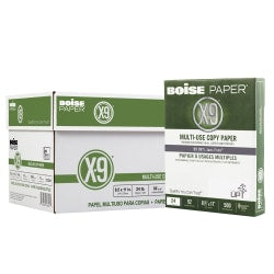 Boise X-9 Multi-Use Printer & Copy Paper, 10 Reams, White, Letter (8.5in x 11in), 5000 Sheets Per Case, 24 Lb, 92 Brightness, SFI Certified